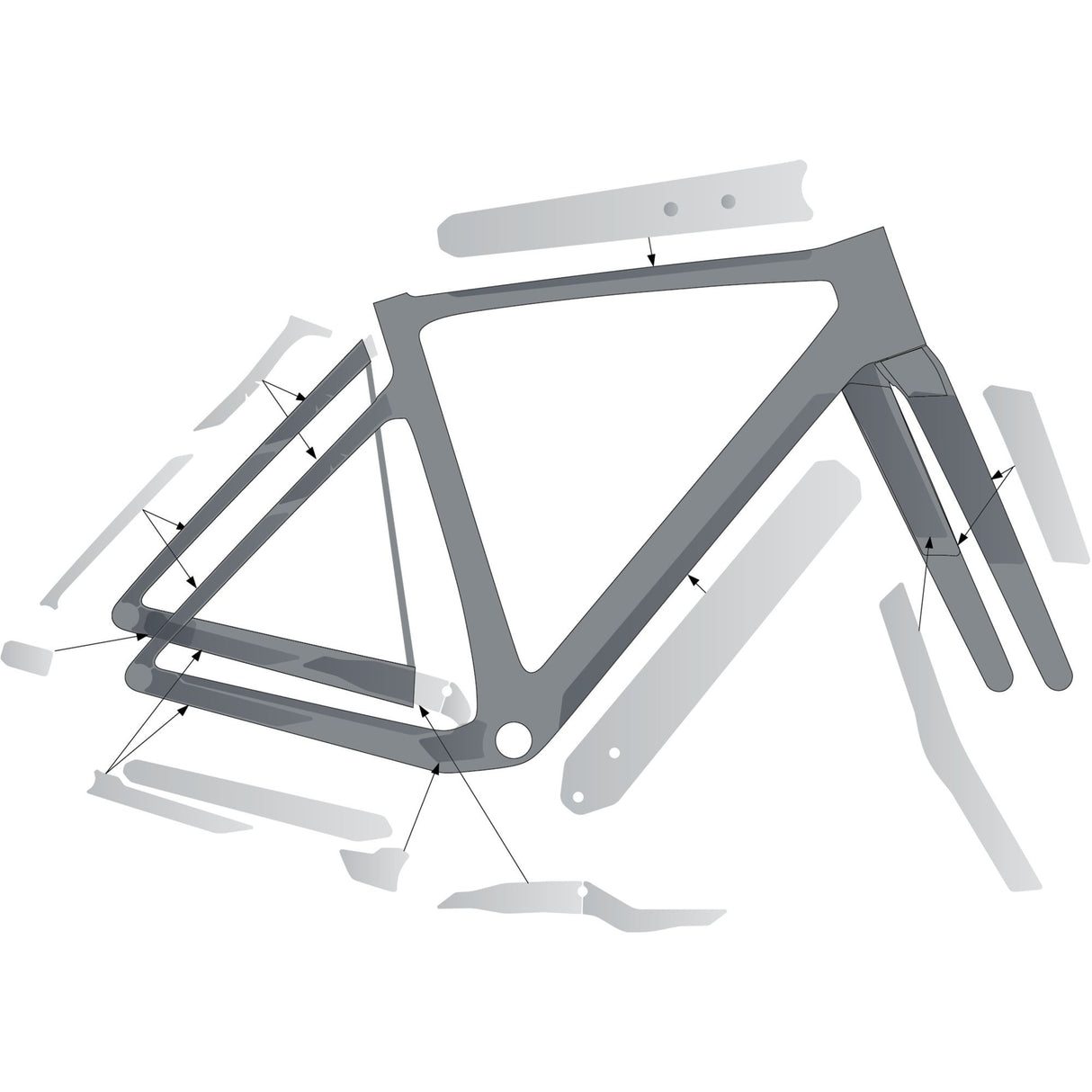 Syncros Addict Gravel Frame Protection Kit Clear Matt