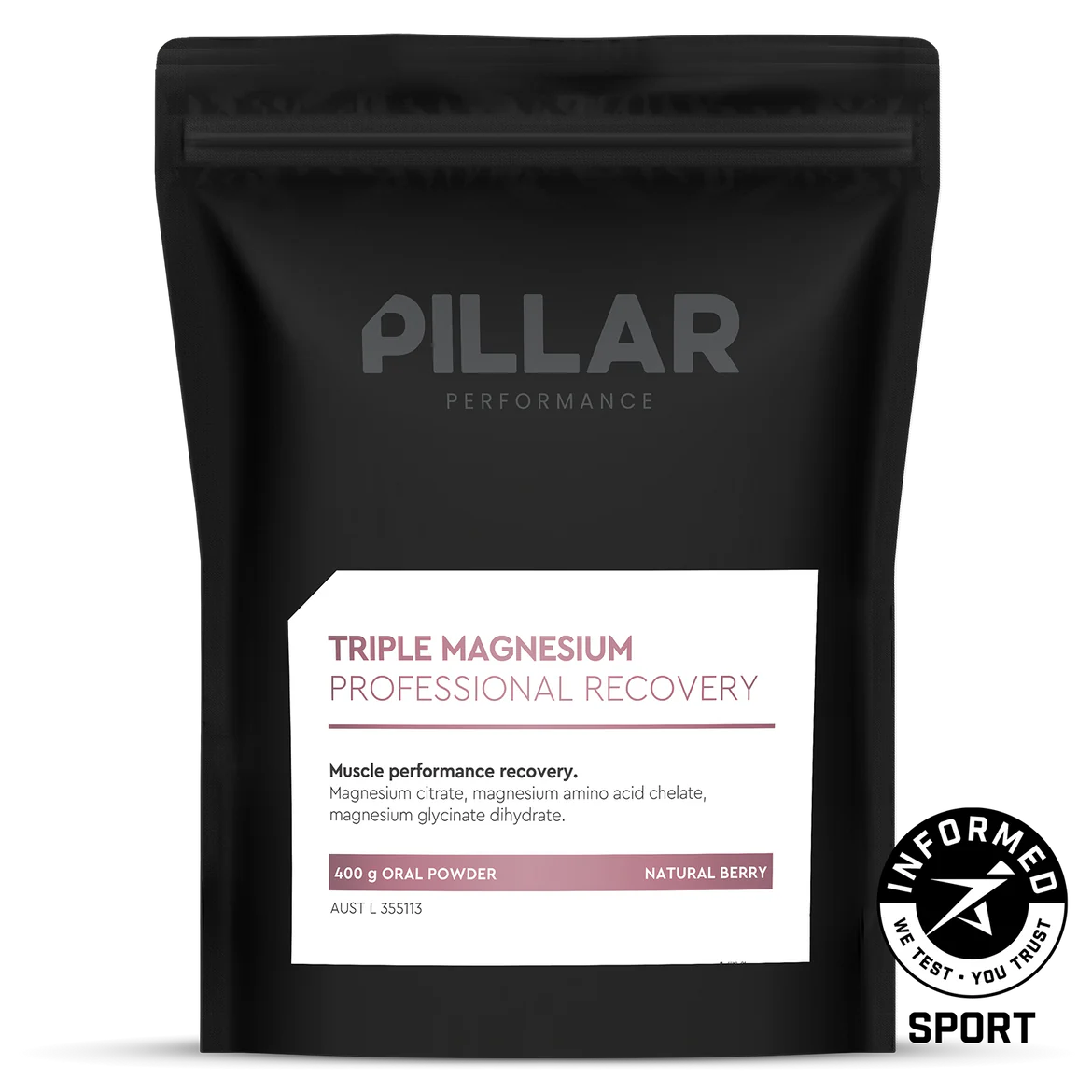 PILLAR Performance Triple Magnesium Berry pouch 400g