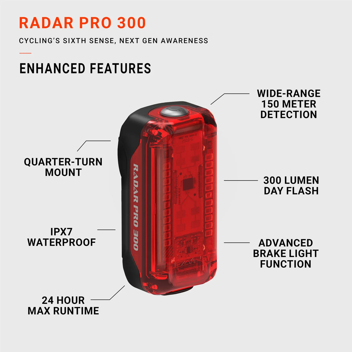 Lezyne Radar Pro 300 Rear Light