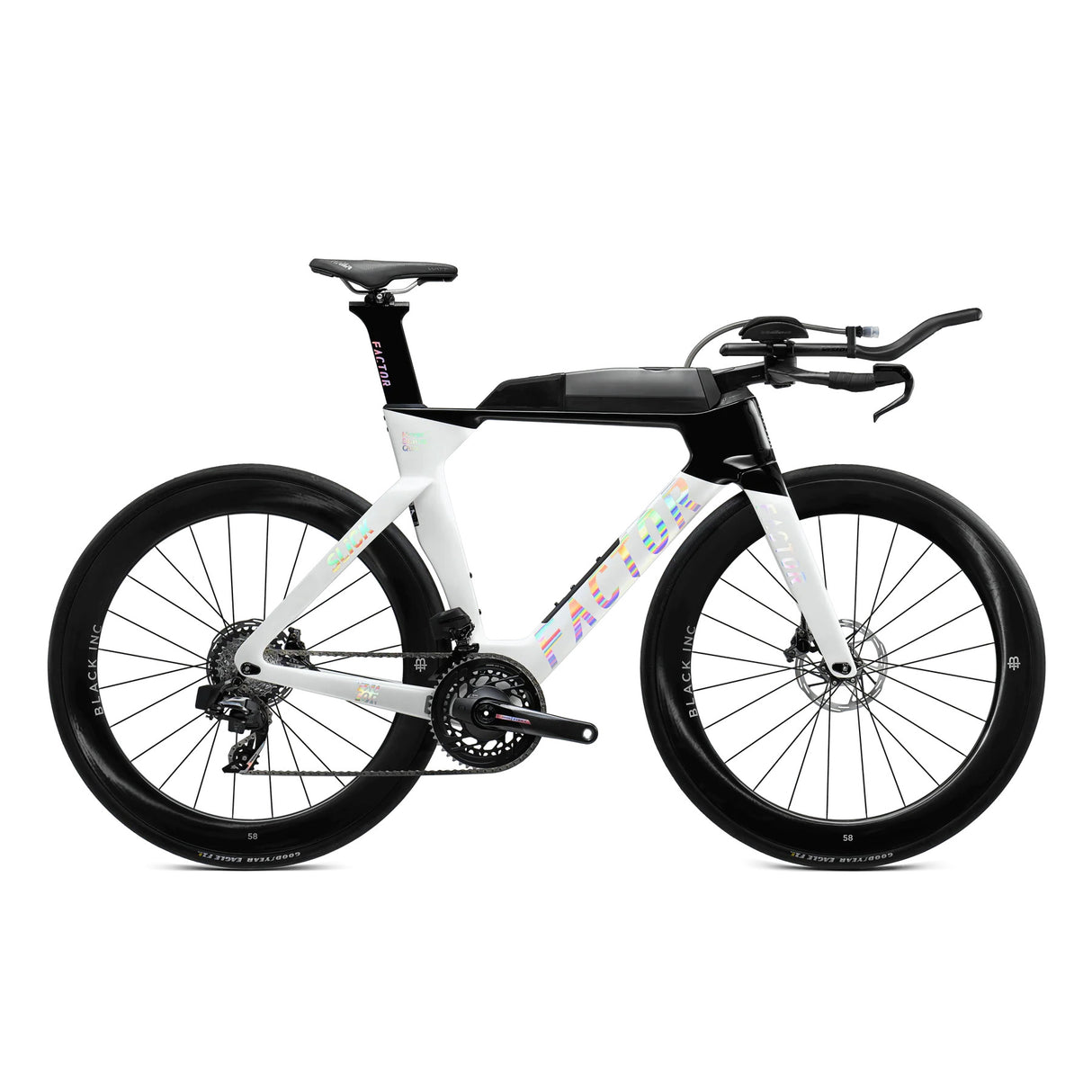 Factor Slick Eco Red + Power Meter Triathlon Bike