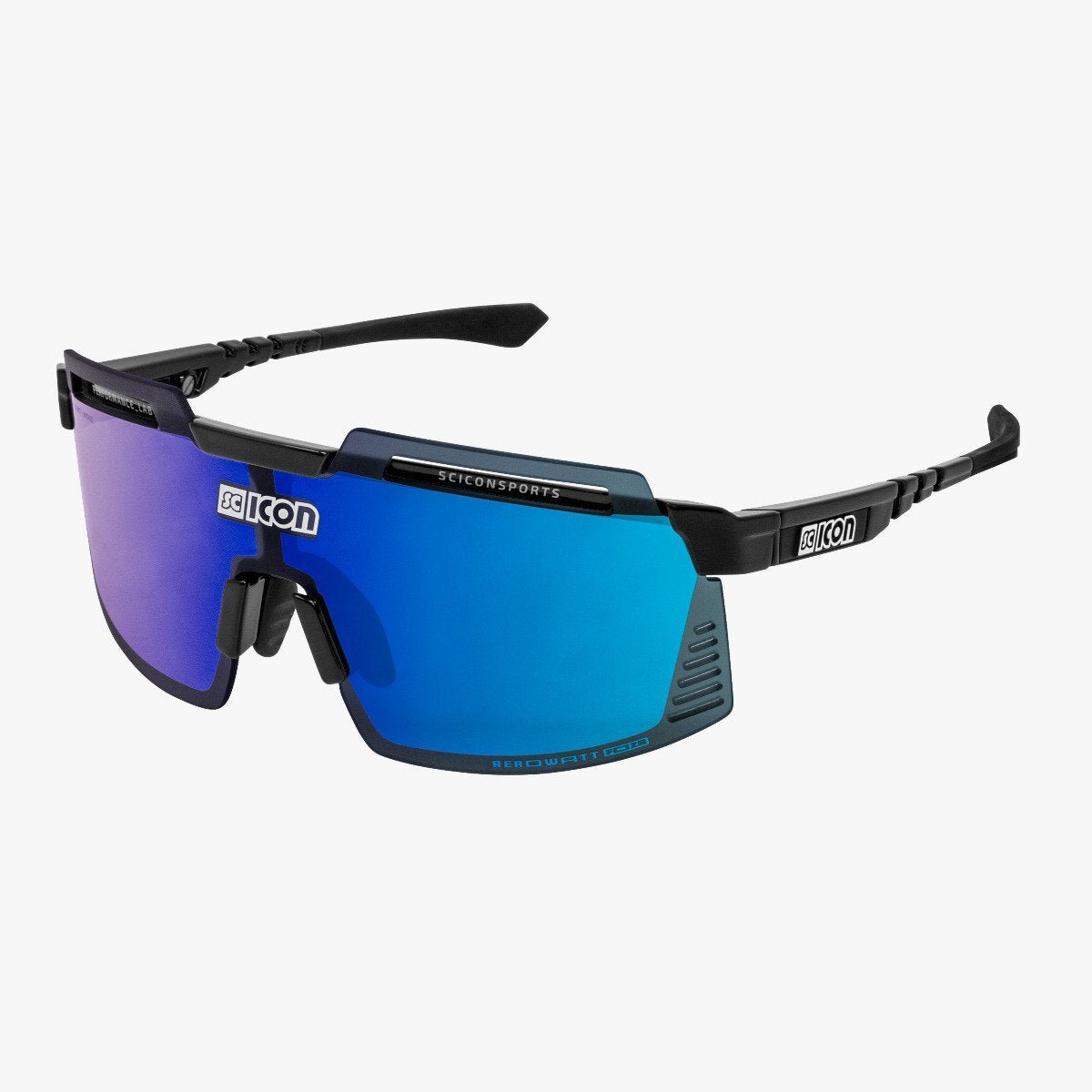 Scicon Aerowatt Foza Sunglasses black gloss silver technical bold sports eyewear
