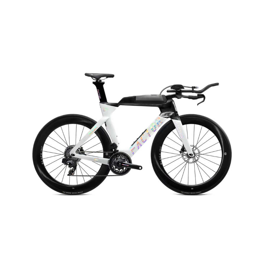 Factor Slick Eco Red + Power Meter Triathlon Bike