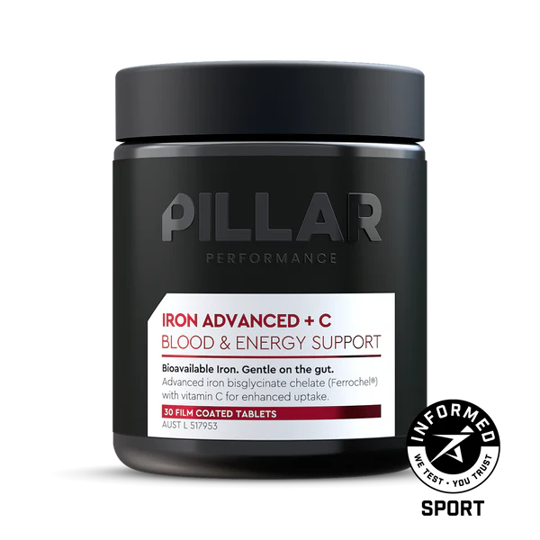Pillar Iron Advanced C 30 tablets bioavailable iron vitamin C blood support