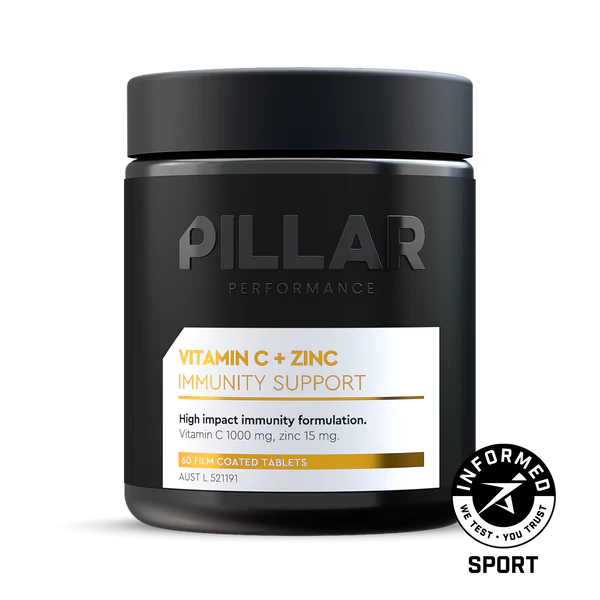 Pillar Vitamin C Zinc 60 tablets 1000mg vitamin C 15mg zinc immunity