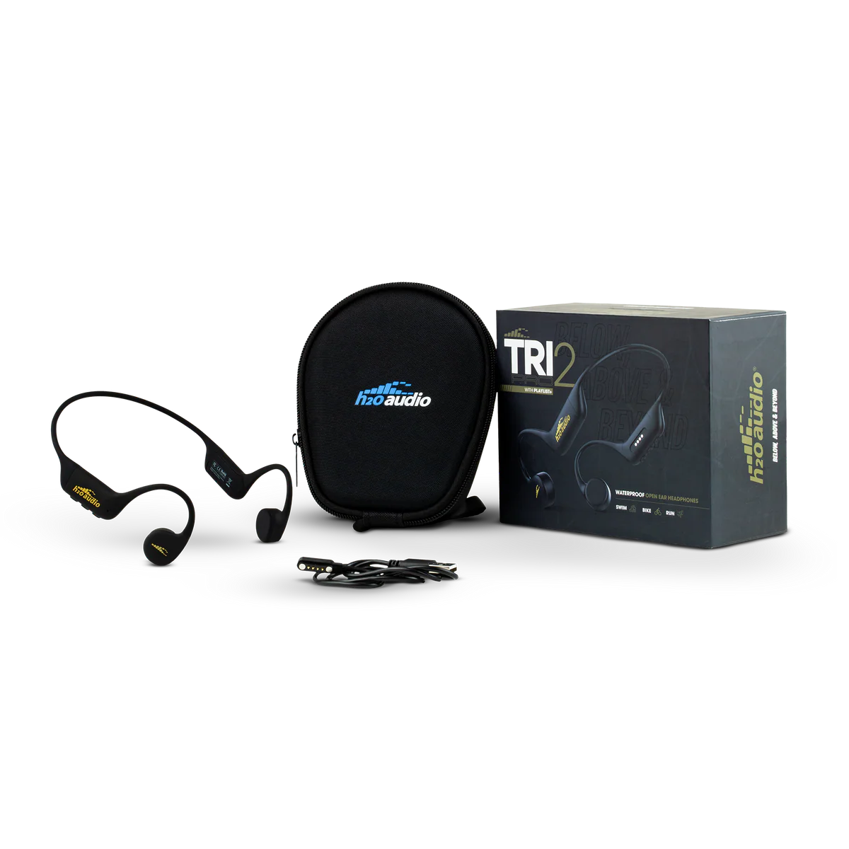 H2O Tri 2 Pro Multi-Sport Headphones with Playlist+