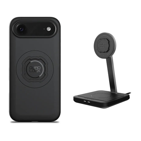 Quad Lock iPhone 17 Series MAG Case + Dual Desktop Wireless Charger Bundle