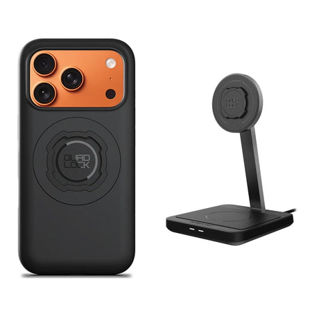 Quad Lock iPhone 17 Series MAG Case + Dual Desktop Wireless Charger Bundle