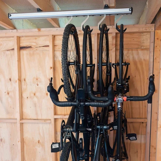 Stashed SpaceRail Bike Storage System for Ceiling - 4 Hooks