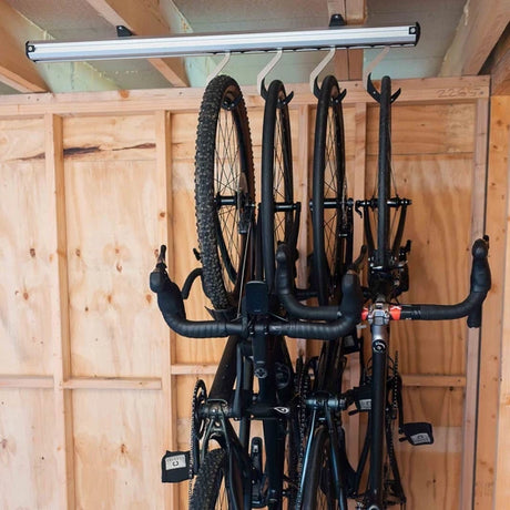 Stashed SpaceRail Bike Storage System for Ceiling - 4 Hooks