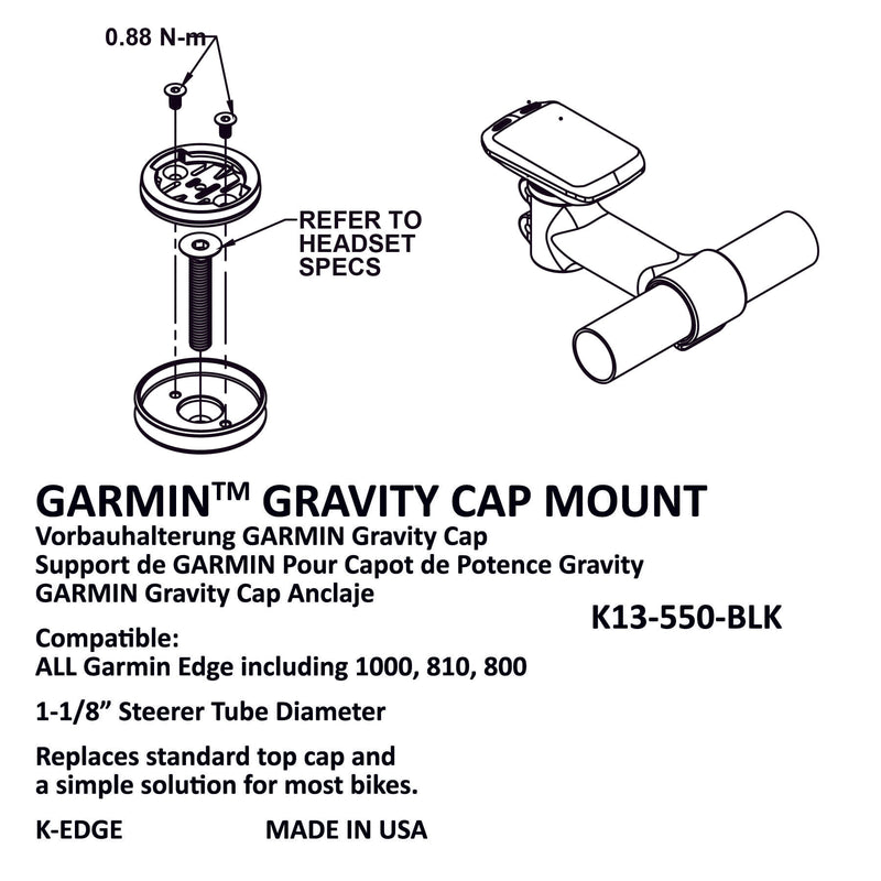 K-EDGE GARMIN Gravity Cap Mount
