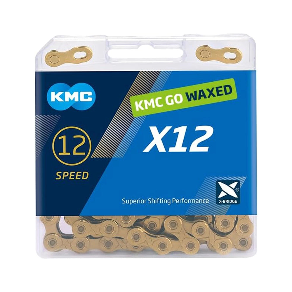 KMC X12 Ti-N Waxed Gold 12-Speed Chain – 126 Links