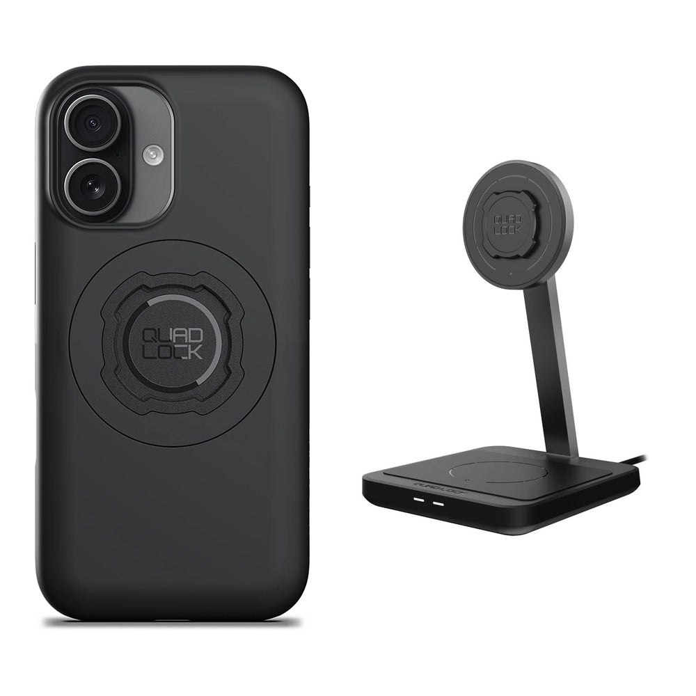 Quad Lock iPhone 17 Series MAG Case + Dual Desktop Wireless Charger Bundle