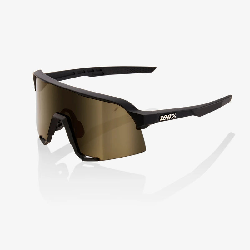 100% S3 Soft Tact Black / Soft Gold Mirror Lens Eyewear - Wolfis