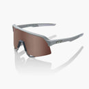 100% S3 Soft Tact Stone Grey Hiper Crimson Silver Mirror Lens Eyewear - Wolfis