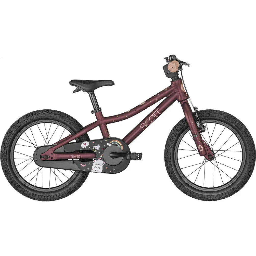 Scott Contessa 16 kids bike purple side view